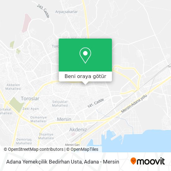 Adana Yemekçilik Bedirhan Usta harita