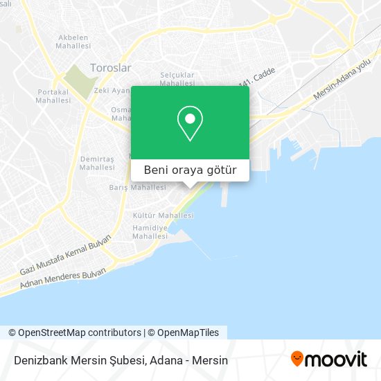 Denizbank Mersin Şubesi harita