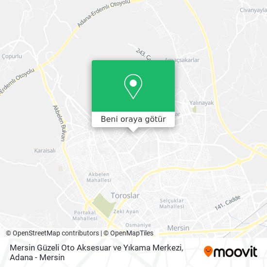 Mersin Güzeli Oto Aksesuar ve Yıkama Merkezi harita