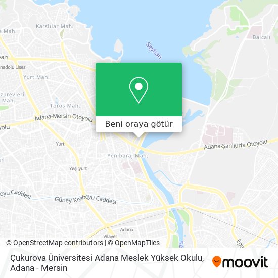 Çukurova Üniversitesi Adana Meslek Yüksek Okulu harita
