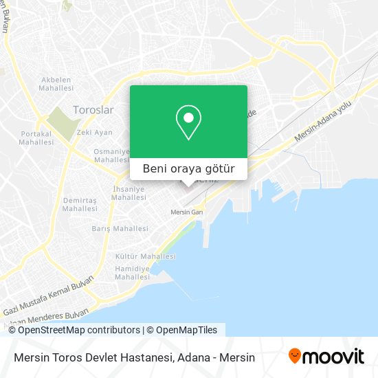 Mersin Toros Devlet Hastanesi harita