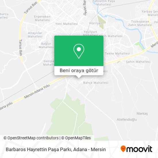 Barbaros Hayrettin Paşa Parkı harita