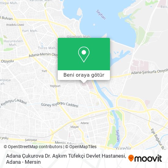 Adana Çukurova Dr. Aşkım Tüfekçi Devlet Hastanesi harita