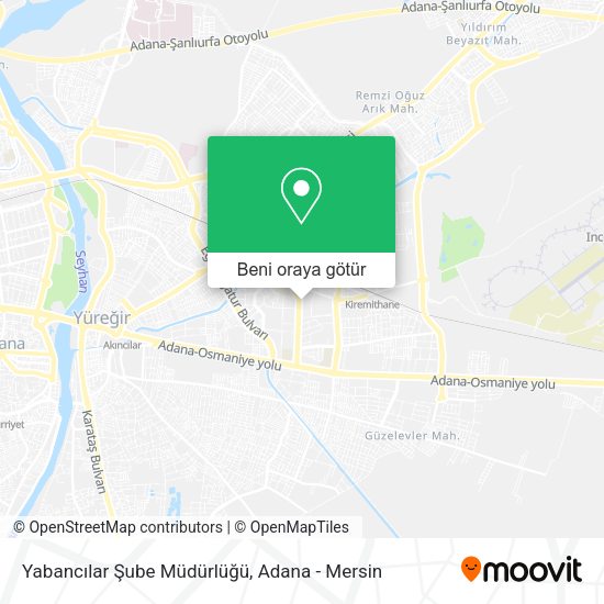 Yabancılar Şube Müdürlüğü harita