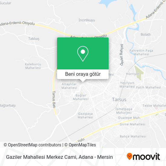 Gaziler Mahallesi Merkez Cami harita