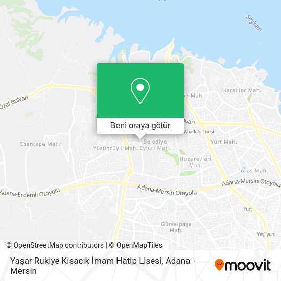 Yaşar Rukiye Kısacık İmam Hatip Lisesi harita