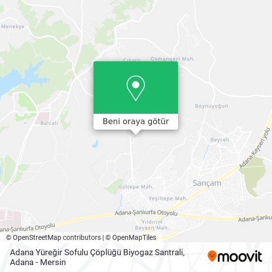 Adana Yüreğir Sofulu Çöplüğü Biyogaz Santrali harita