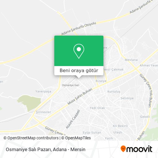 Osmaniye Salı Pazarı harita