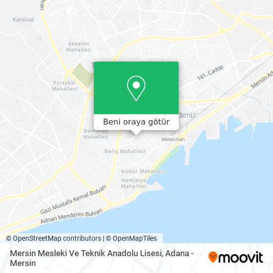 Mersin Mesleki Ve Teknik Anadolu Lisesi harita