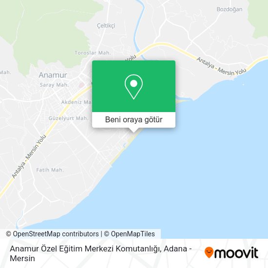 Anamur Özel Eğitim Merkezi Komutanlığı harita