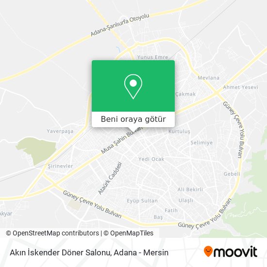 Akın İskender Döner Salonu harita