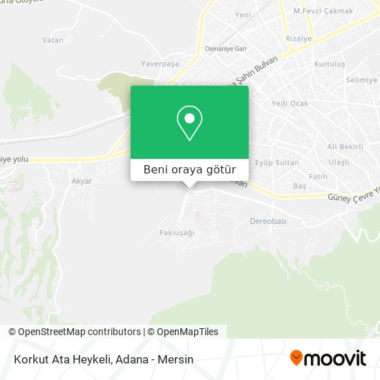 Korkut Ata Heykeli harita