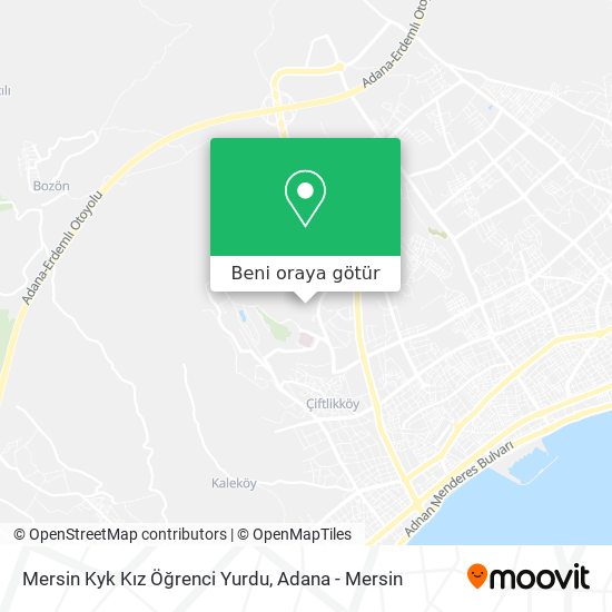 Mersin Kyk Kız Öğrenci Yurdu harita