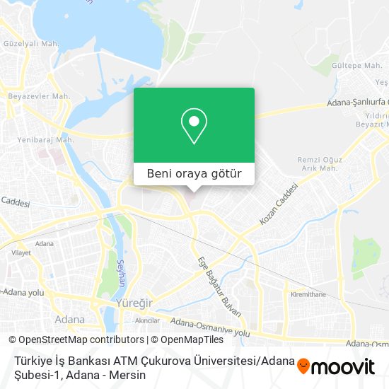 Türkiye İş Bankası ATM Çukurova Üniversitesi / Adana Şubesi-1 harita