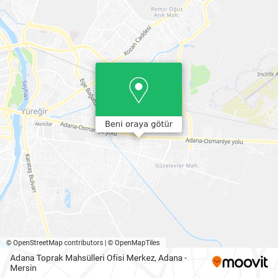 Adana Toprak Mahsülleri Ofisi Merkez harita
