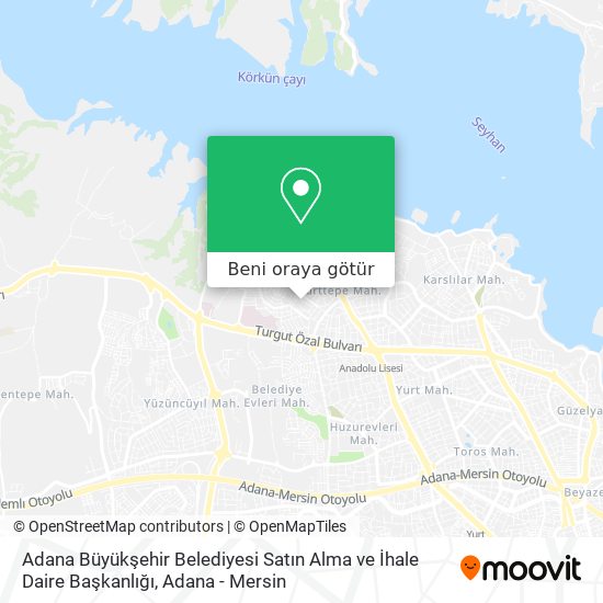 Adana Büyükşehir Belediyesi Satın Alma ve İhale Daire Başkanlığı harita