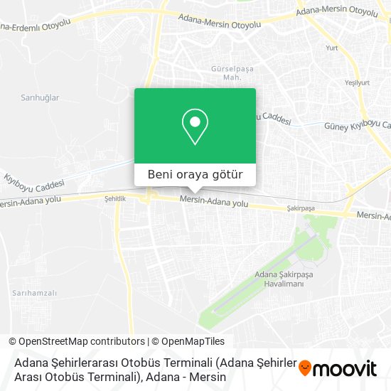 Adana Şehirlerarası Otobüs Terminali (Adana Şehirler Arası Otobüs Terminali) harita