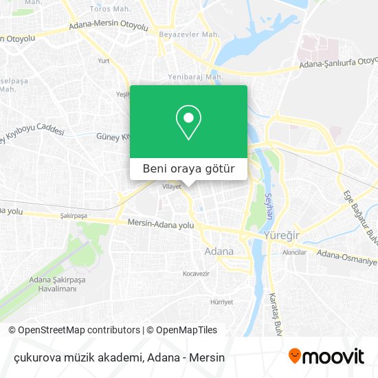 çukurova müzik akademi harita