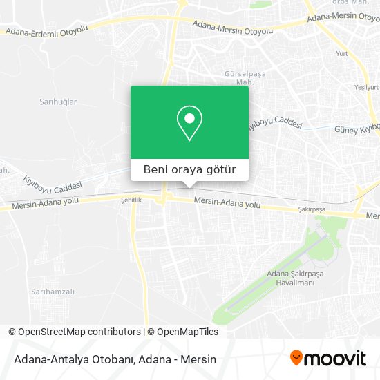 Adana-Antalya Otobanı harita