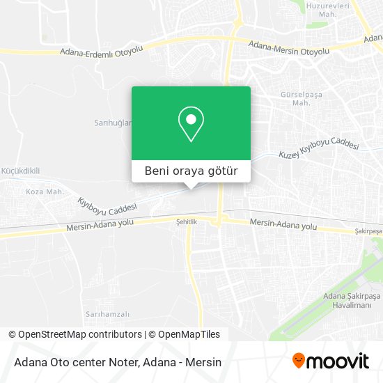 Adana Oto center Noter harita