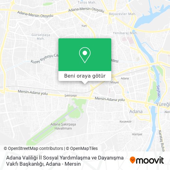 Adana Valiliği İl Sosyal Yardımlaşma ve Dayanışma Vakfı Başkanlığı harita