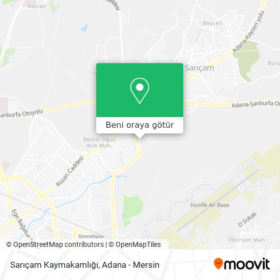 Sarıçam Kaymakamlığı harita