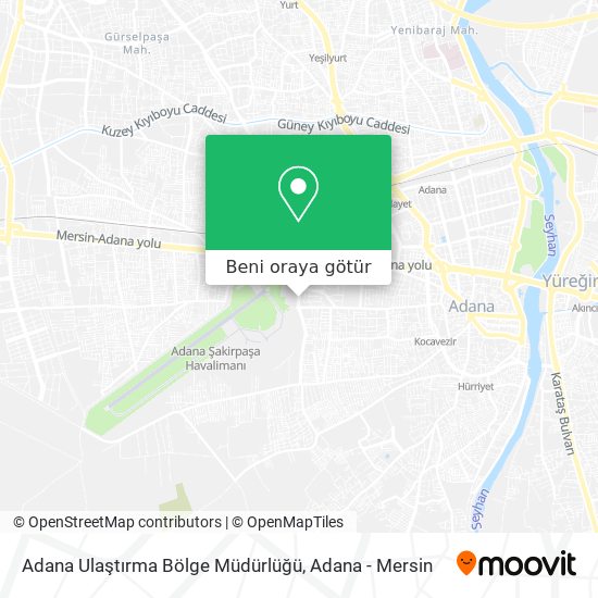 Adana Ulaştırma Bölge Müdürlüğü harita