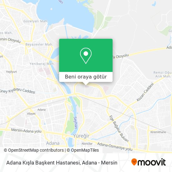 Adana Kışla Başkent Hastanesi harita