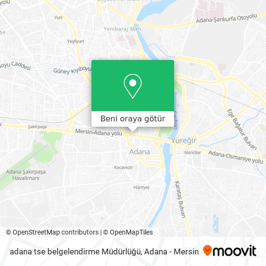 adana tse belgelendirme Müdürlüğü harita