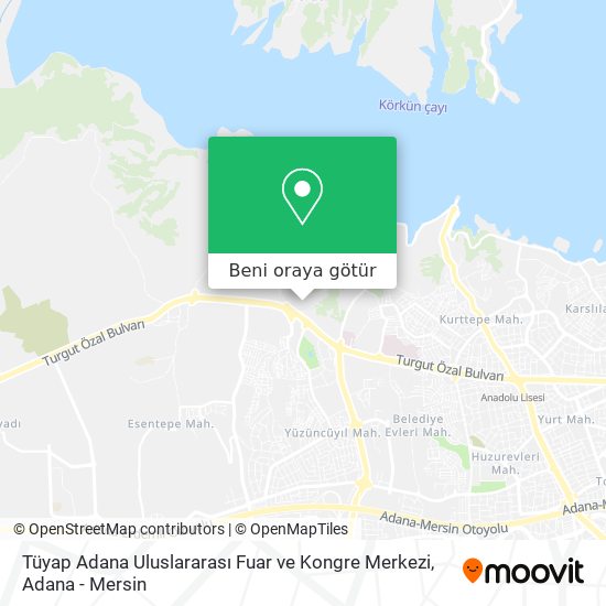 Tüyap Adana Uluslararası Fuar ve Kongre Merkezi harita