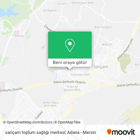 sariçam toplum sağlığı merkezl harita