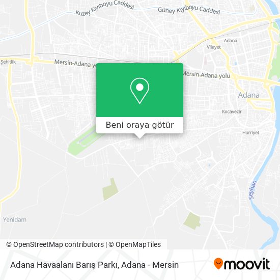 Adana Havaalanı Barış Parkı harita