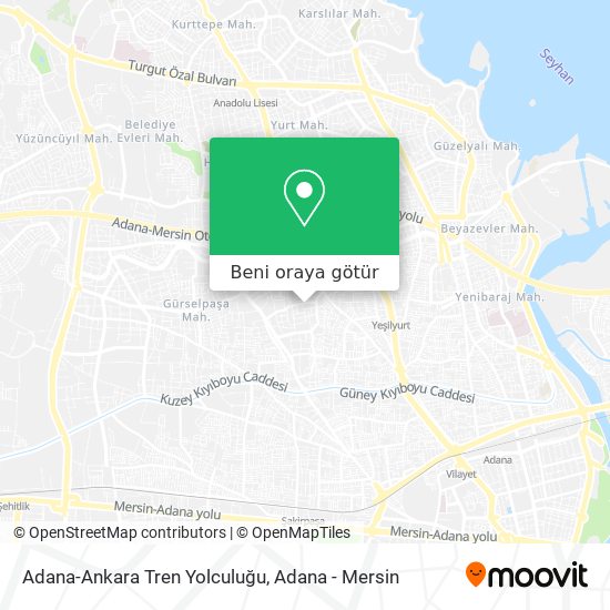 Adana-Ankara Tren Yolculuğu harita
