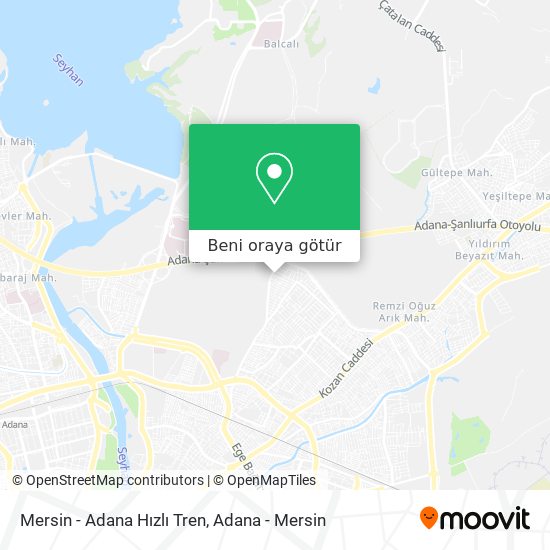 Mersin - Adana Hızlı Tren harita