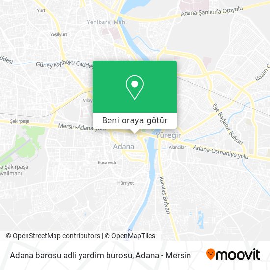 Adana barosu adli yardim burosu harita