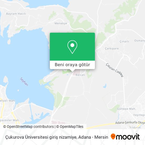 Çukurova Üniversitesi giriş nizamiye harita
