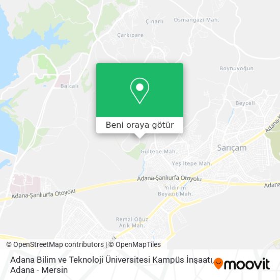 Adana Bilim ve Teknoloji Üniversitesi Kampüs İnşaatı harita