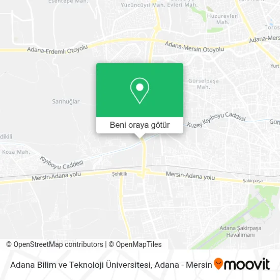 Adana Bilim ve Teknoloji Üniversitesi harita