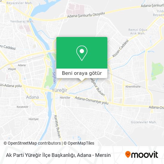 Ak Parti Yüreğir İlçe Başkanlığı harita