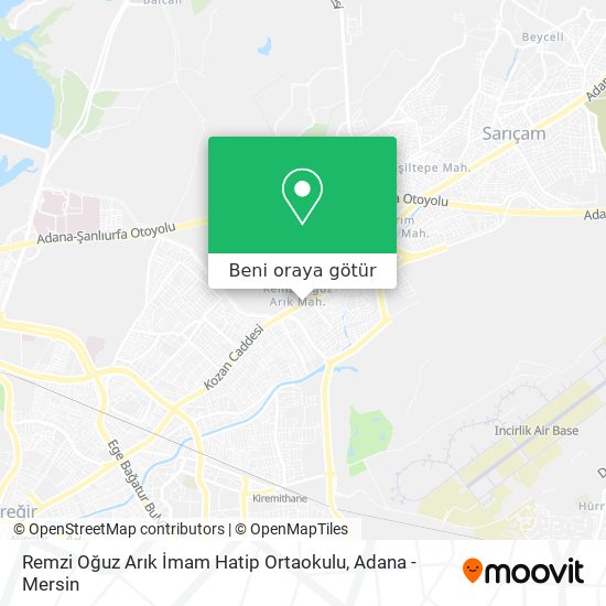 Remzi Oğuz Arık İmam Hatip Ortaokulu harita