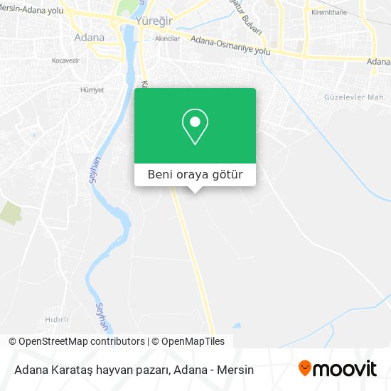 Adana Karataş hayvan pazarı harita