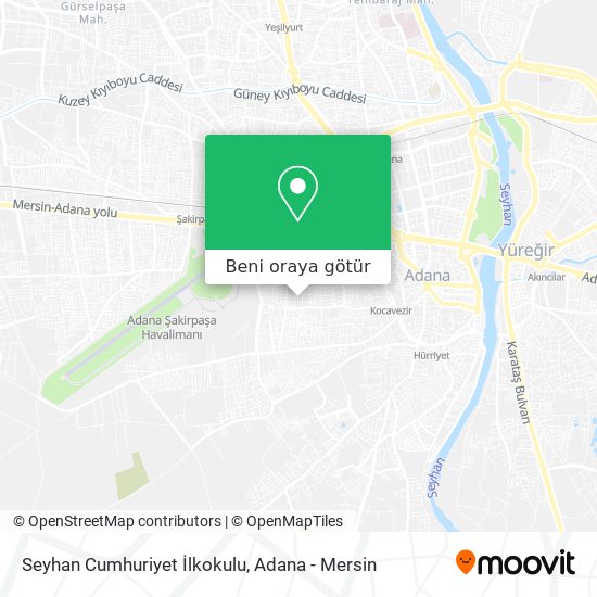 Seyhan Cumhuriyet  İlkokulu harita
