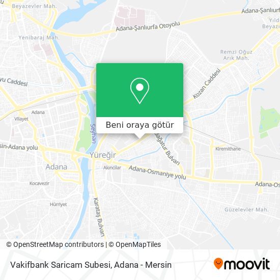 Vakifbank Saricam Subesi harita