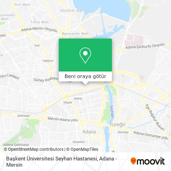 Başkent Üniversitesi Seyhan Hastanesi harita
