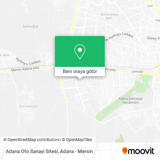 Adana Oto Sanayi Sitesi harita