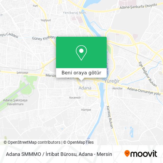 Adana SMMMO / İrtibat Bürosu harita