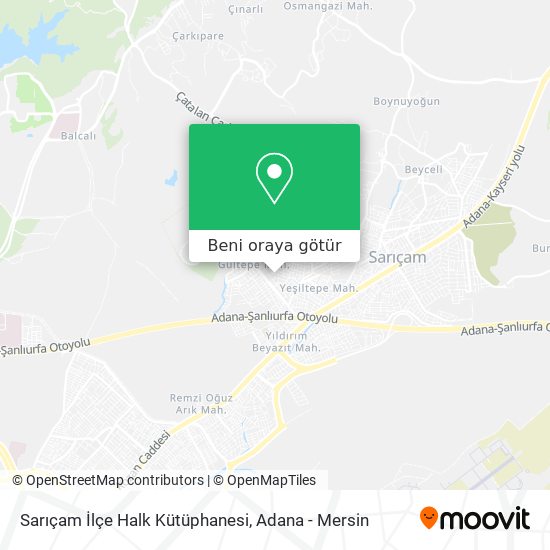 Sarıçam İlçe Halk Kütüphanesi harita