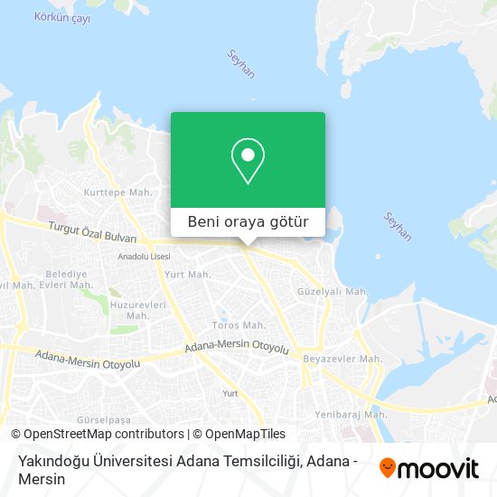 Yakındoğu Üniversitesi Adana Temsilciliği harita
