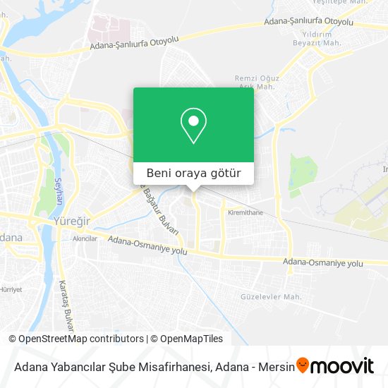 Adana Yabancılar Şube Misafirhanesi harita