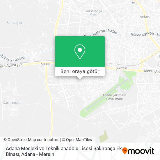 Adana Mesleki ve Teknik anadolu Lisesi Şakirpaşa Ek Binası harita